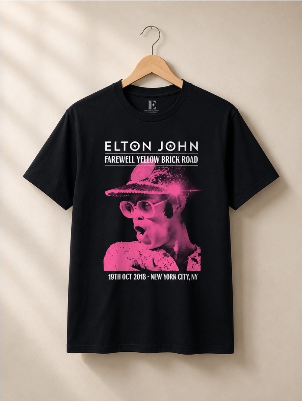 Custom Elton John Farewell Yellow Brick Road Tour NYC 2018 Graphic TShirt XL New